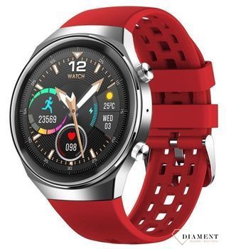 Zegarek Smartwatch Rubicon na czerwonym pasku RNCE68. Bluetooth. Zdalne rozmowy przez zegarek ✓zdrowy styl życia✓ Autoryzowany sklep.jpg